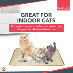 Cat Scratching Mat 60cm x 40cm | Sisal Cat Scratcher Pad for Kittens & Indoor Cats | Durable Scratch Board to Protect Furniture | Non-Slip Pet Scratching Pad | Large Cat Claw Care Mat | Cat Exercise & Stretching Toy