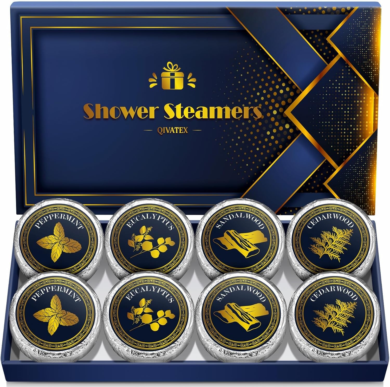 Gifts for Men: Shower Steamers Aromatherapy Men Birthday Gifts, Self Care Bath Bombs SPA Stress Relief, Gifts for Valentines, Thanksgiving, Christmas, Advent Calendar 2025 (8 Pack)