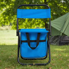 1PC Folding Chair with Storage, Foldable Fishing Seat Lightweight Chair, Portable Chair Home, Small/Large More Colors