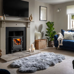 Naturally Sheepskins Long Wool Quad Rug, 180 X 110 Cm in Black