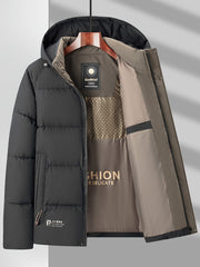 2024 Winter New Arrival Men's Outdoor Casual Padded Storm Jacket with Detachable Hood, Thickened Warm Fashionable Men's Outerwear