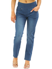 MYT Womens Elasticated Waist Jeans Tummy Control Stretch Ladies Denim Jeggings Size 10-24