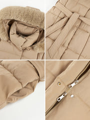 Long Belted Puffer Coat Winter Wonderland Outfit Women Casual Jacket, Versatile Winter Outerwear With Chic Design, Perfect For Everyday Fashion And Cold Weather Comfort