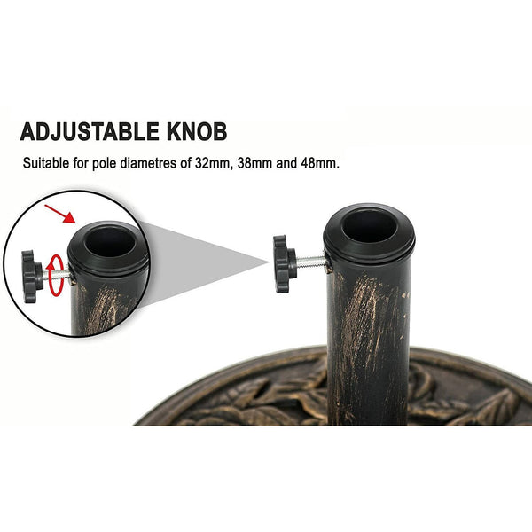 Garden Parasol Base Cast Iron Round Umbrella Stand Patio Outdoor Heavy 9.5kg New