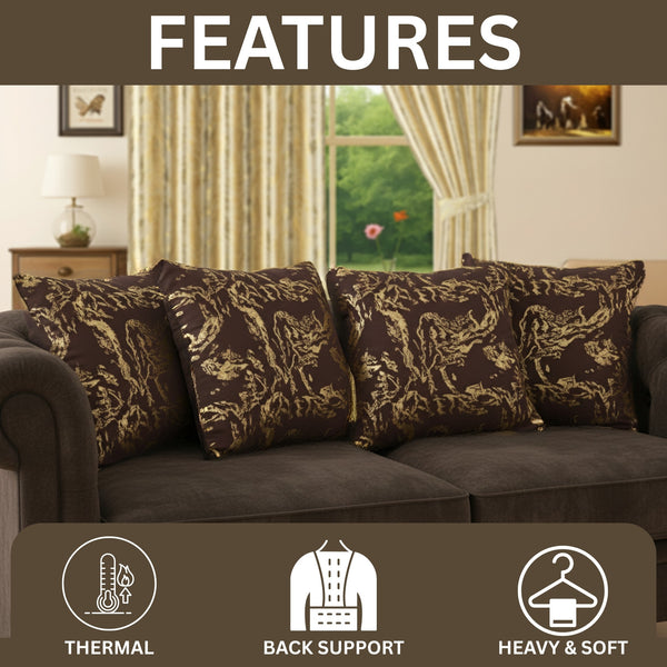 Set of 4 Marble Style Cushions Filled, Soft Decorative Pillows for Sofa, Couch, Bed & Living Room, Modern Gold Marble Pattern Accent for Home Décor