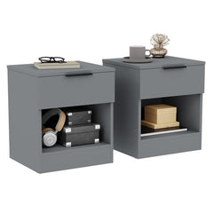 Vida Designs Trega 1 Drawer Bedside Chest Set Of 2, End Table Nightstand Space Saving Storage Organizer Bedroom Furniture