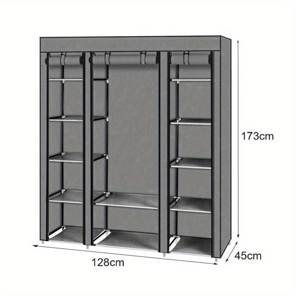 Portable Wardrobe 128x45x173cm Fabric Wardrobes for Bedroom Large Foldable Closet Storage Oranisers Portable Wardrobes for Bedroom