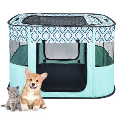 Youyijia Foldable Pet Playpen, Portable Dog Cat Playpen, Soft Portable Dog Crate, Outdoor/Indoor Exercise Kennel, Dog Cage for Pets (Yellow S: 70X55X45Cm)