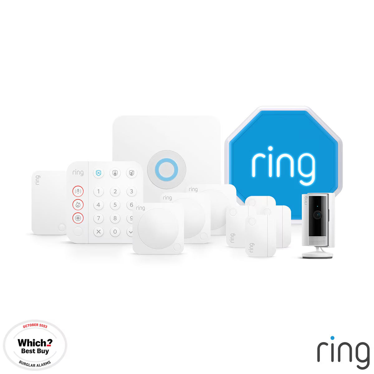 Ring 12Pc Alarm Starter Kit Including Outdoor Siren with Indoor Camera