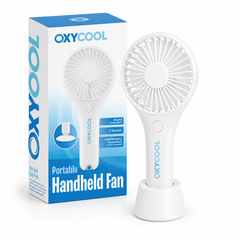 UK LOCAL SELLER - Portable Handheld & Desktop Fan – Battery & USB Powered Personal Cooling Fan with 2 Speed Settings, Detachable Stand, Quiet Motor & Compact Travel Design for Home, Office, Outdoor & Travel Use | Sent and Fulfilled from UK Warehouse and D