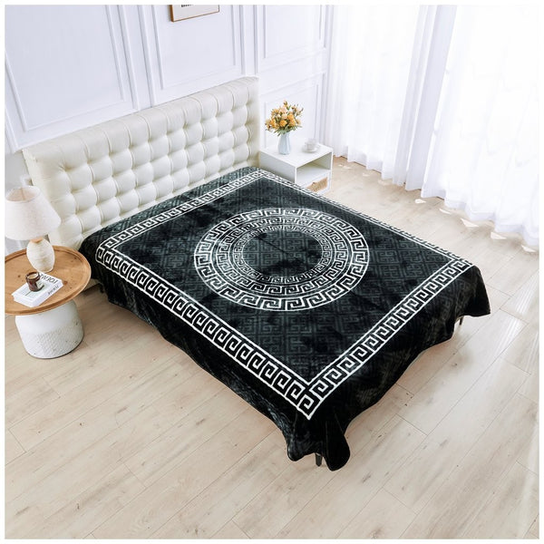4B - Apollo Greek Throws - Greek Key Pattern Throw Blanket – Soft, Lightweight & Decorative Sofa Throw – Elegant Design for Bedroom, Couch & Living Room Decor