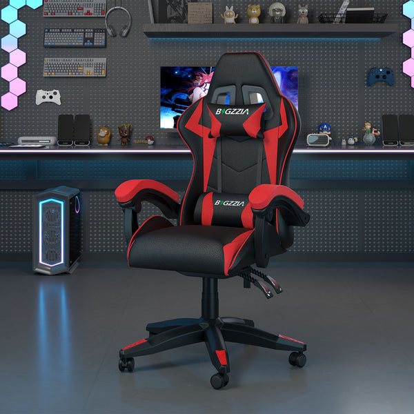 GartistGo Ergonomic Gaming Chair - Gamer Chairs with Lumbar Cushion + Headrest, Height-Adjustable Office & Computer Chair for Adults, Girls, Boys (Without footrest)