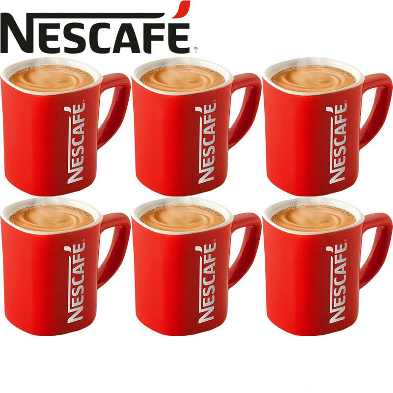 Nescafé Iconic Stylish Modern Red Tea & Coffee Mug | New 2026 Style | 6 Pack