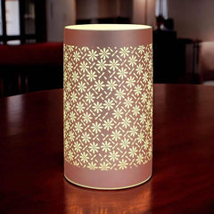 LED Table Lamps Battery Operated Cordless Desk Lights | Blue Green or Pink Flower Petal Design