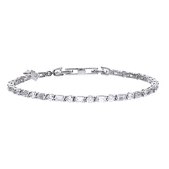 Diamonfire Sterling Silver Cubic Zirconia Baguette and round Bracelet