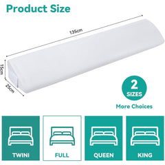Full/Queen Size Bed Wedge Mattress Gap Filler Headboard Pillow to Fill the Gap Between Headboard and Mattress Supportive Foam Wedge with Washable Cover and Side Pocket