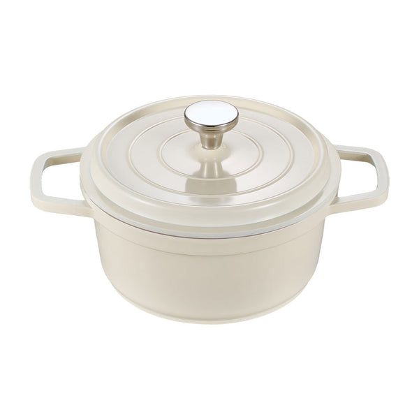 20cm/24cm Enamel Stew Pot, Double-Handled Non-Stick Soup Pot for Instant Noodles and Daily Cooking, Suitable for Gas Stove and Induction Cooker, White/Green/Red