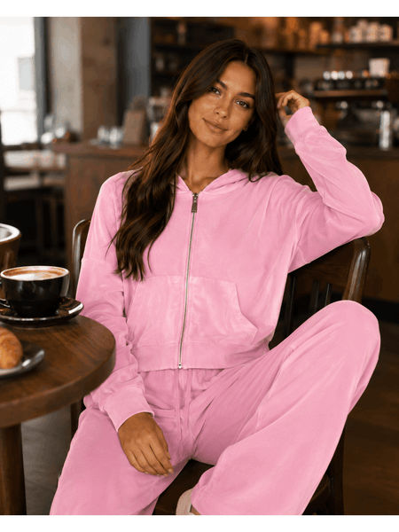 Women'S Soft Touch Tracksuit Set, Zip Up Hooded Jacket & Joggers, Casual 2pcs Lounge Wear Co Ord Outfit, Casual and Sports Wear, Gym Wear Street Wear