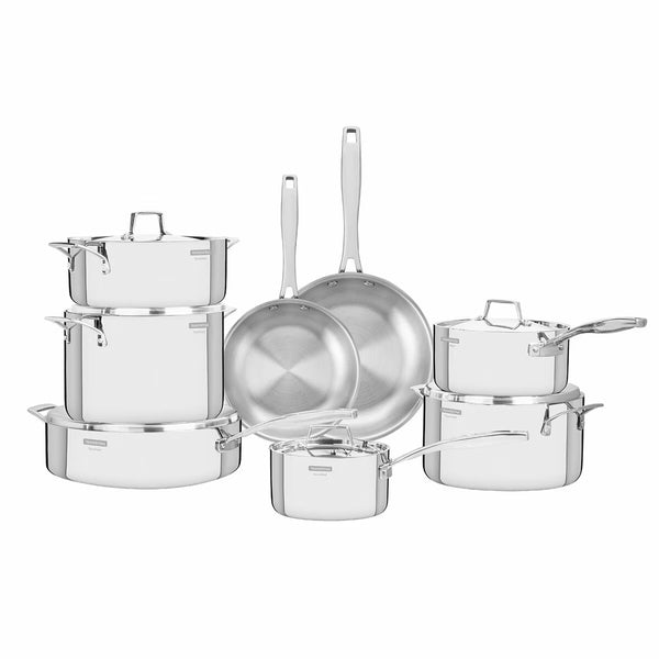 Tramontina Tri-Ply Stainless Steel Cookware Set, 14 Piece