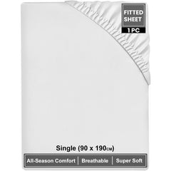 Super Dreamer Fitted Bed Sheets 100% Polyester, Available in Single, Double & King Sizes, Multiple Colours, Machine Washable, Soft & Durable, Perfect for a Cozy Night'S Sleep