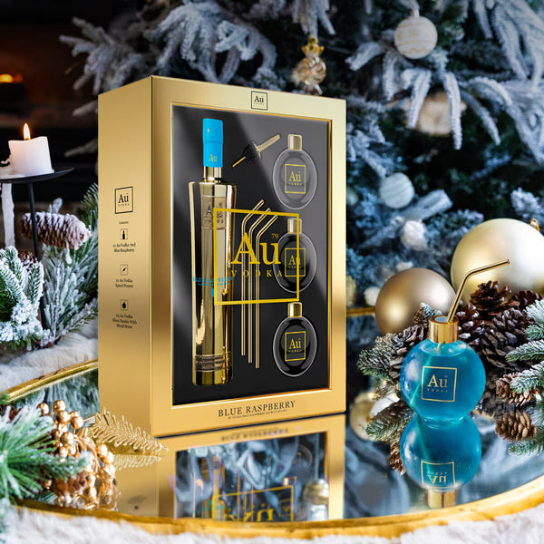 AU Vodka Blue Raspberry Bauble Gift Pack, 70Cl