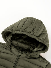 Women's Autumn/Winter Simple Lightweight Hooded Commuter Padded Coat with Pockets