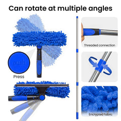 4M Window Squeegee Set Glass Cleaning Tool with Extension Poles & Washer for Indoor and Outdoor Use