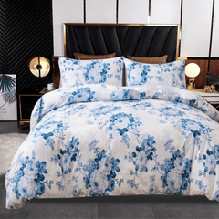 Premium Microfiber Printed Duvet Quilt Cover Set – Floral Patchwork Bedding, Single to Super King