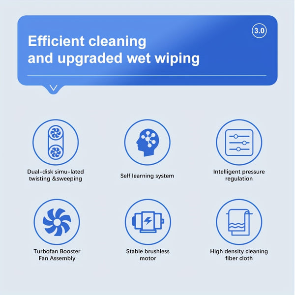 PuRuiKai09 2026 Latest Window Cleaning Robot (Plug-in): Fully automatic remote control operation, with automatic water spraying function and 4.5-meter anti-fall safety rope, set includes 10 cleaning cloths and a water spray bottle (local warehouse