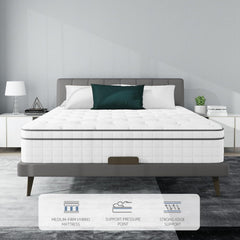 Lazzo Rocco 1st Generation 5FT White Mattress – 10.6 Inch Innerspring Hybrid with Pocket Spring & Breathable Foam, Medium Plush for Cool Comfort Sleep twin size mattress memory