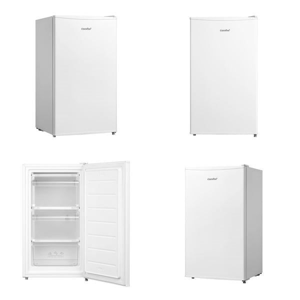 COMFEE' 60 Litre Freestanding Under Counter Freezer with 4-Star Freezer Drawer - Reversible Door & Precision Thermostat Control - Ideal Compact Storage for Small Kitchens (Energy E, White)