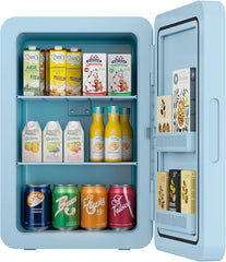 Mini Fridge 22L/ 30 Cans Cooler and Warmer Portable Mini Fridge for Bedrooms with Adjustable Shelves, AC+12V DC Small Fridges for Car, Office, Travel, Skincare, Cosmetics, Drinks (Black)