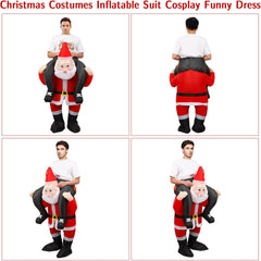 Christmas Inflatable Santa Claus Costume Xmas Santa Cosplay Elk Reindeer Suit Christmas Carnival Halloween Party Costume Prop for Adult