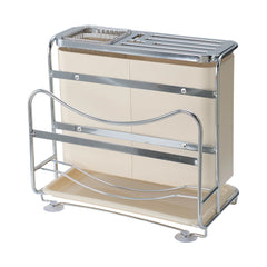 1pc Cream Kitchen Utensil Storage Rack with Drainage Tray, Multifunctional Cutlery Slots for Spoon, Knife, Fork, Shovel, Knives, Chopsticks, Chopping Boards, Pot Lids and More, Durable Structure, Compact Countertop Design, Versatile Kitchen Organizer, Des
