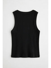 Women'S Sleeveless Ribbed Tank Top - Slim Fit Striped Longline Top for Layering or Casual Wear, Breathable Summer Shirt with Elegant Design, Hand Wash Only, Ladies Tank Tops