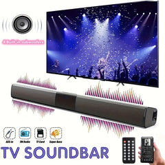 Multifunctional Soundbar Speaker System with 4 Built-in Subwoofers, Stereo Sound, AUX, TF, FM, Button Control, Passive Amplification, USB Charging, 36V Max, Infrared Wireless Technology for TV, Computer, Home Theater