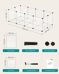 Pet Playpen, Pet Fence Indoor, Modular Animal Pen with Floor, for Hamsters, Rabbits, Hedgehogs, Ferrets