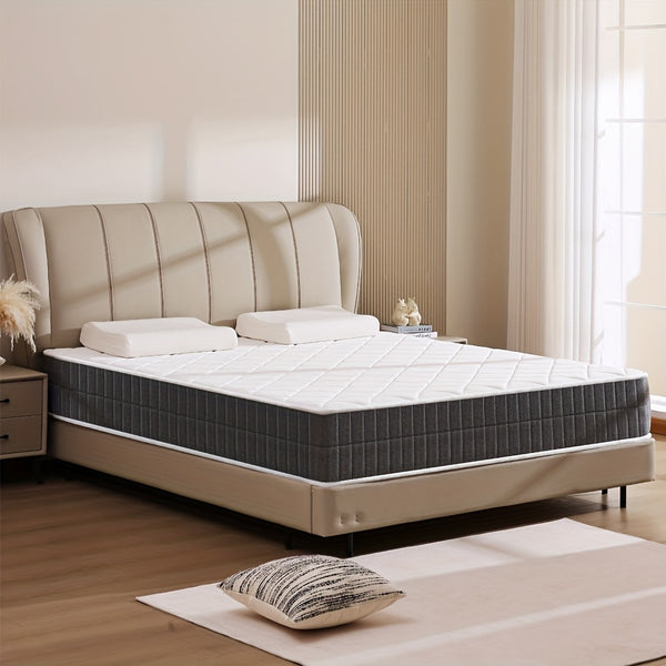 Single/Small Double/Double/King 20cm/25cm Comfortable Mattress, Rhombus White, Medium Firm Mattress 7 Layerss, No-Noise Innerspring Pocket Springs, Suitable for Bedroom, Breathable, Relaxing, Bedroom Furniture, Christmas Decorations Mattress In A Box