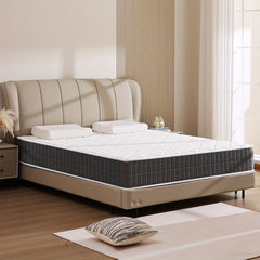 Single/Small Double/Double/King 20cm/25cm Comfortable Mattress, Rhombus White, Medium Firm Mattress 7 Layerss, No-Noise Innerspring Pocket Springs, Suitable for Bedroom, Breathable, Relaxing, Bedroom Furniture, Christmas Decorations Mattress In A Box