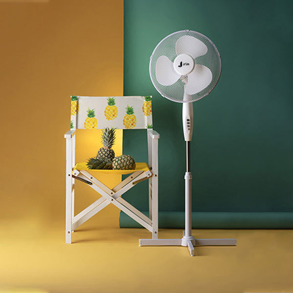 JriA 16” Inch Oscillating Pedestal Air Cooling Electric Fan 90°Oscillation 3 Speed Control Adjustable Extendable Stand Hot Summer Air Cooling Electric Portable Stand Fan (16 Inch Without Remote, White)