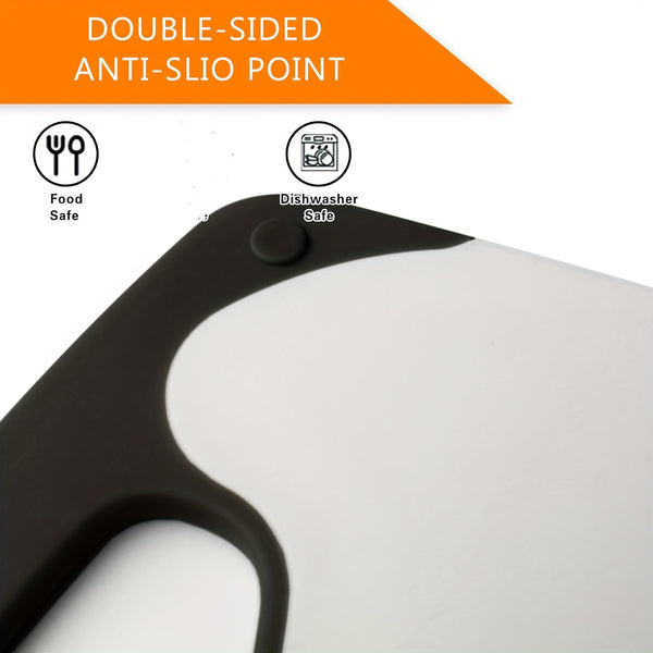 3pcs Large Plastic Cutting Board Set with Non-Slip Base & Ergonomic Handle - Dishwasher Safe, Heavy-Duty Kitchen Chopping Boards with Rounded Edges, & Design, Space-Saving Stackable for Meat, Vegetables, Cheese - Durable & Easy to Clean (No Batterie