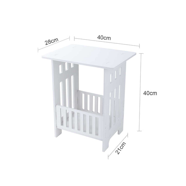 Small Side Table Side End Coffee Table Beside lamp Stand Nightstand Storage Shelf for Living Room Bedroom Bathroom Office Hallway White