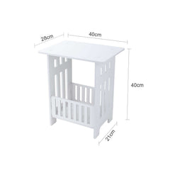 Small Side Table Side End Coffee Table Beside lamp Stand Nightstand Storage Shelf for Living Room Bedroom Bathroom Office Hallway White