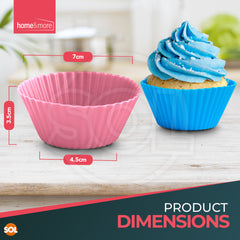 24–48 Pack Silicone Cupcake Cases Reusable | Non Stick Muffin Baking Cups & Cake Moulds | Dishwasher Safe Heat Resistant Cupcake Moulds for Oven & Air Fryer | Colourful Flexible Silicone Baking Cases for Muffins, Cupcakes & Desserts
