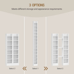 CD Shelf, 14-Tier Open CD Stand, Two-Piece Media Shelf, Freestanding Shelf, Stand Or Display Case, for Living Room, Study, 17 X 20 X 213cm, White