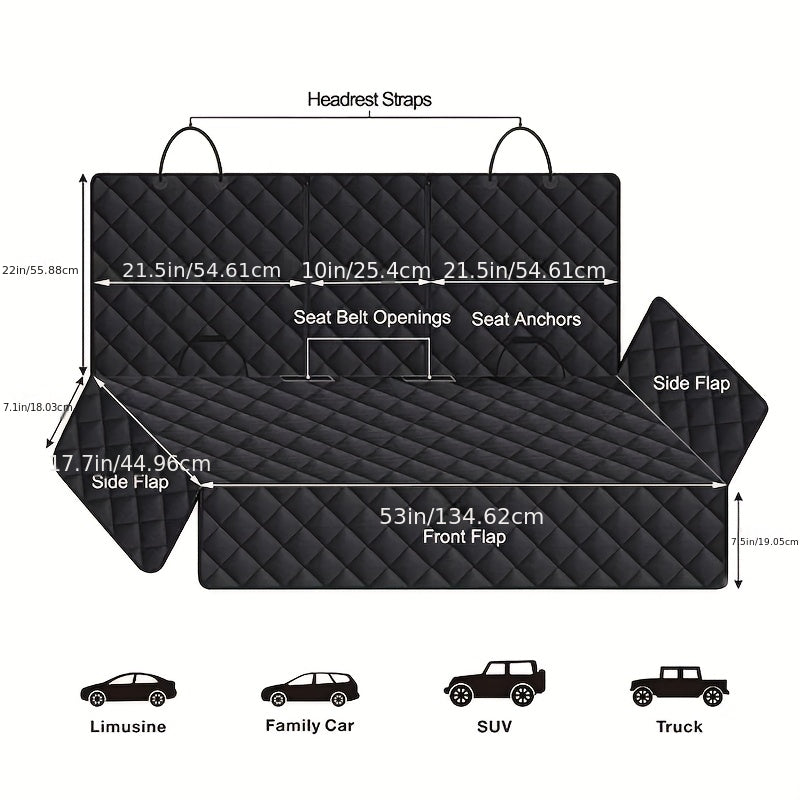 Pet Car Seat Cover Dog Safety Protector Mat Rear Back Seat Hammock
