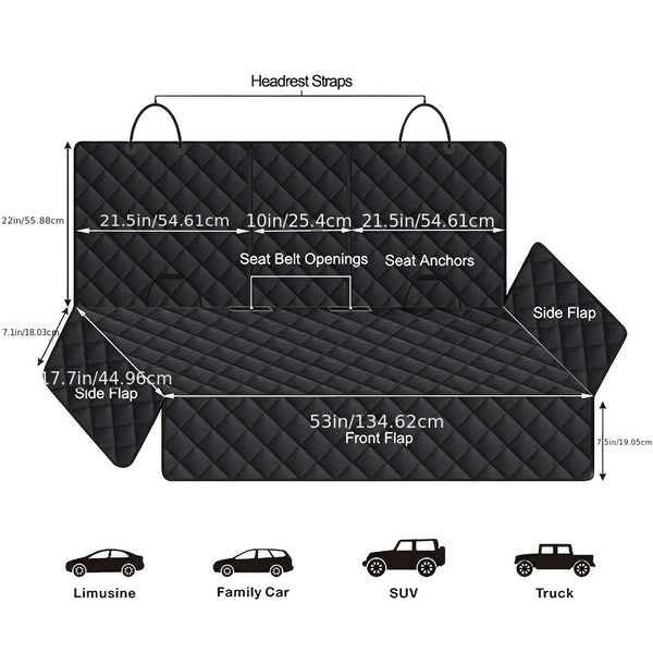 Pet Car Seat Cover Dog Safety Protector Mat Rear Back Seat Hammock