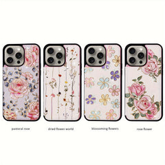 Phone Case - (2D)Phone Case - Wallet Case for Iphone 17 Promax/Pro/ Air, 16 Plus, 15, 14 Pro Max, 13, 12, 11And Galaxy.Featuring a Floral Design, a Back Flip Folio Made of Faux Leather, Designed for Women And Girls