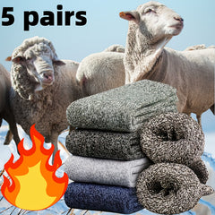 Men's Thick Warm Socks, 5 Pairs, Daily Solid Color Knee-High Winter Men’s Socks, Thermal Insulated Cold Weather Boot Socks, Classic Soft Material Hand-Wash Only for Shoes and Fashion