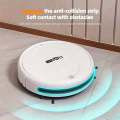 3-in-1 Robot Vacuum Cleaner | 4, 000 Pa Powerful Suction, Up to 90mins Runtime, Low Noise, Suitable for Hard Floors, Flatmarble Tiles, and Wood Floors | USB Charging, Hair Anti-Tangling, Blow and Suction Integrated, Crash Protection